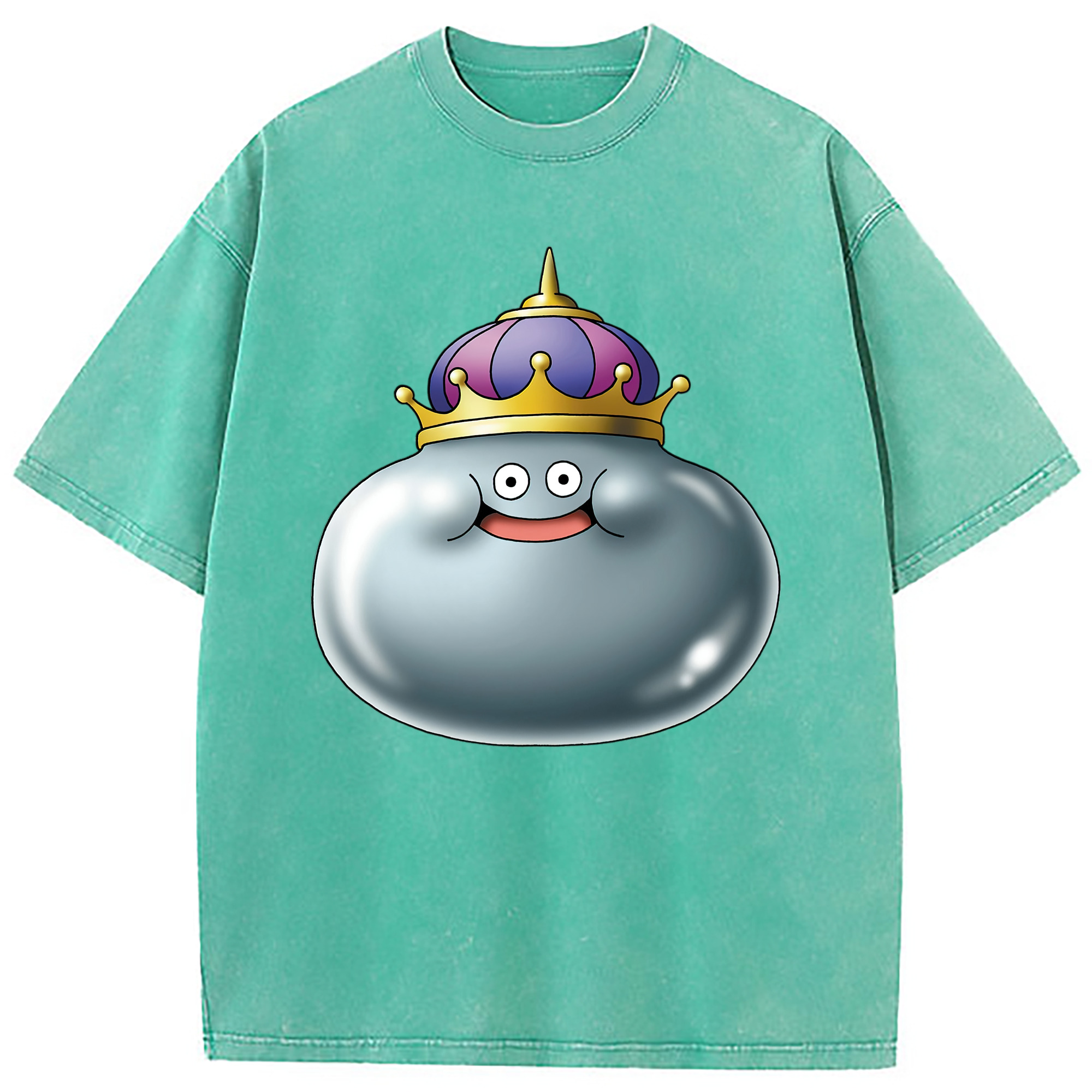 （画像用） ドラゴンクエスト Doragon Kuesuto Dragon Quest 綿100% ヴィンテージ風 半袖Tシャツ（フロントプリント）